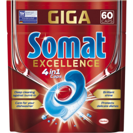 Somat tablety do myčky Excellence 4v1, 60 ks