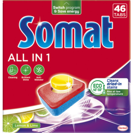 Somat tablety do myčky All in 1 Lemon & Lime, 46 ks