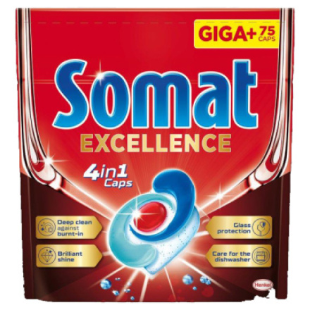 Somat tablety do myčky Excellence 4v1, 75 ks