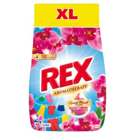 REX prací prášek Aromatherapy Orchid Color 45 praní, 2,475kg