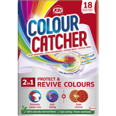 K2R Colour Catcher prací ubrousky proti obarvení prádla, 18 ks