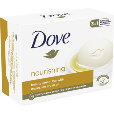 Dove tuhé mýdlo Nourishing s arganovým olejem, 4× 90 g