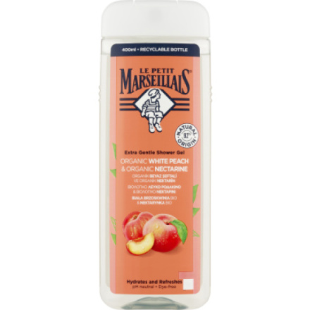 Le Petit Marseillais sprchový gel BIO bílá broskev a nektarinka, 400 ml