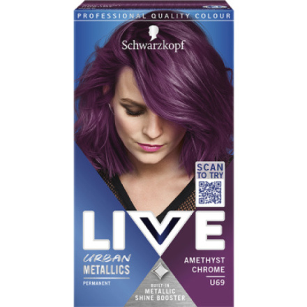 Schwarzkopf Live Urban Metallics barva na vlasy Fialový chrom U69, 60 ml