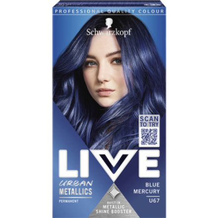 Schwarzkopf Live Urban Metallics barva na vlasy Metalická modrá U67, 60 ml