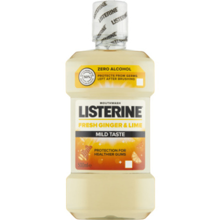 Listerine ústní voda Fresh Ginger & Lime Mild Taste, 500 ml