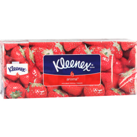 Kleenex papírové kapesníky Strawberry jahoda 10× 10 ks, 3 vrstvy