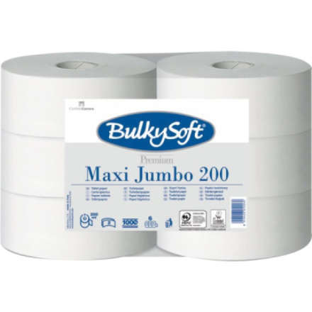 Bulkysoft Jumbo Maxi 2vrstvý toaletní papír bílý, průměr 20 cm, 200 m role, 1 Role