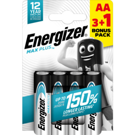 Energizer Baterie Max Plus AA tužková baterie, 3+1 ks