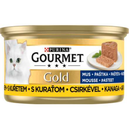 Purina Gourmet Gold pro kočky s kuřecím, jemná paštika, 85 g