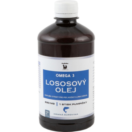 ProFitPet Lososový olej 100% surový, 500 ml