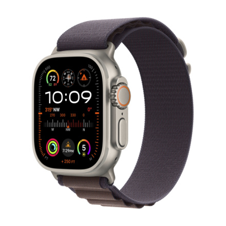 Apple Watch Ultra 2 49mm titanové pouzdro s indigo alpským tahem - Small MRER3CS/A