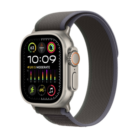 Apple Watch Ultra 2 49mm titanové pouzdro s černo-modrým trailovým tahem - M/L MRF63CS/A