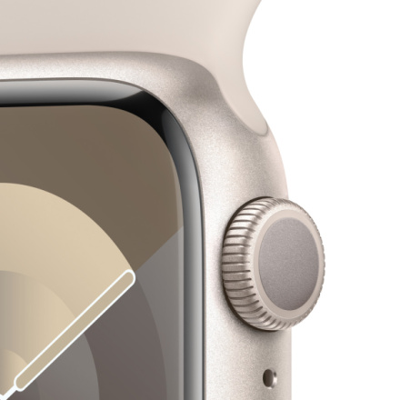 Apple Watch Series 9 41mm Hvězdně bílý hliník s hvězdně bílým sportovním řemínkem - S/M MR8T3QC/A
