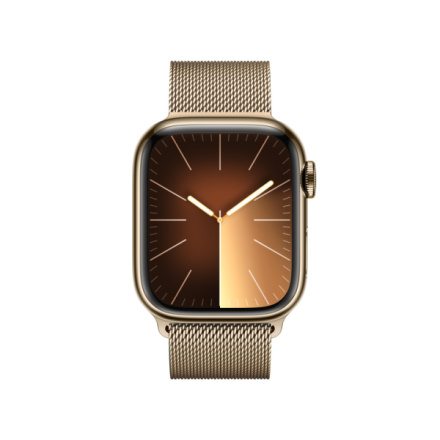Apple Watch Series 9 41mm Cellular Zlatý nerez se zlatým milánským tahem MRJ73QC/A