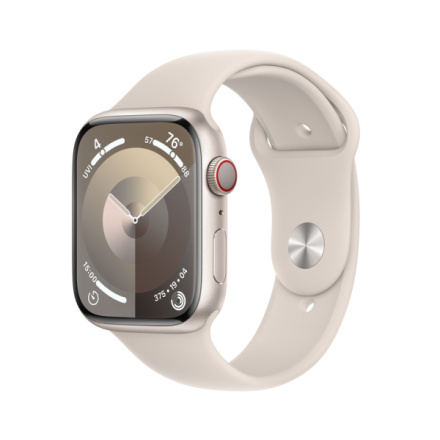 Apple Watch Series 9 45mm Cellular Hvězdně bílý hliník s hvězdně bílým sportovním řemínkem - S/M MRM83QC/A