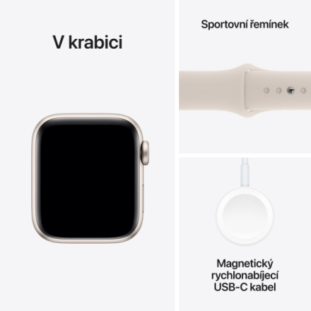 Apple Watch SE 40mm Hvězdně bílý hliník s hvězdně bílým sportovním řemínkem - M/L MR9V3QC/A