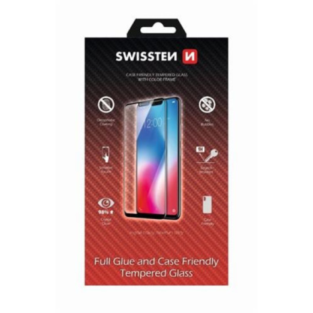 Swissten FULL GLUE, Color Frame, 2.5D ochranné sklo pro Apple iPhone 5/SE Black - Černé 54501714