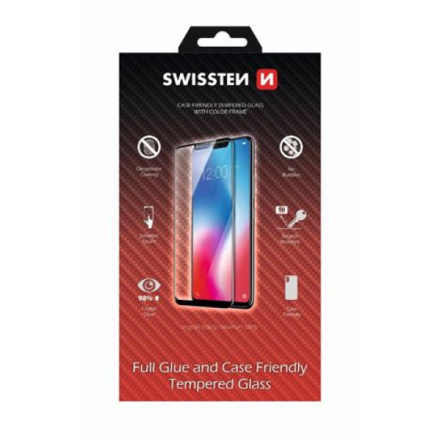Swissten FULL GLUE, Color Frame, 2.5D ochranné sklo pro Apple iPhone 7 Plus/8 Plus Black - Černé 54501720