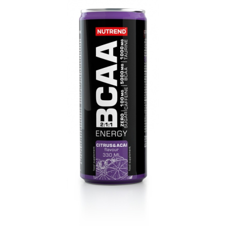 Nutrend BCAA ENERGY 330 ml, citrus + acai REP-491-330-CAC