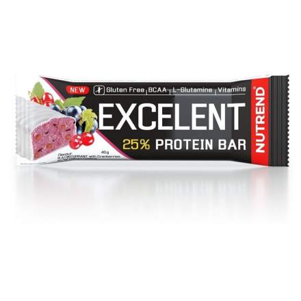 Nutrend EXCELENT protein bar 40 g, černý rybíz s brusinkami VM-025-40-ČRB