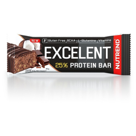 Nutrend EXCELENT protein bar 40 g, čokoláda+kokos VM-025-40-ČKO