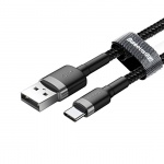 Baseus Usb Kabel Cafule Typ-C 2,4 A 2 m (CATKLF-CG1) černá-šedá