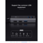 Baseus Adaptér Cube USB-USB3.0 - 3 USB2.0 - 2 HUB (CAHUB-C0G) tmavě šedá