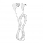 Kabel T-8 micro USB 90 stupňů, 1metr bílá 5901737856487