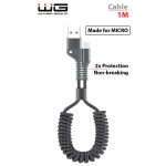 Datový kabel kroucený Micro USB 1m nylon braided (Černý) 8591194092084
