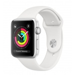 APPLE Watch S3, 38mm, Silver AC/White Sport Band / SK, MTEY2CN/A