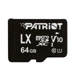 64GB microSDXC Patriot V10, class 10 U1 až 80MB/s + adapter, PSF64GLX1MCX