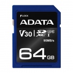 ADATA SDXC 64GB UHS-I U3 V30S 95/60MB/s, ASDX64GUI3V30S-R