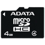 ADATA 4GB MicroSDHC Card with Adaptor Class 4, AUSDH4GCL4-RA1