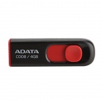 4GB USB ADATA C008  černo/červená (potisk), AC008-4G-RKD