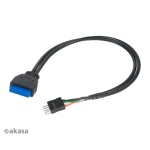 AKASA - USB 3.0 na USB 2.0 adaptér - 30 cm, AK-CBUB36-30BK