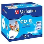 VERBATIM CD-R(10-Pack)Jewel/Printable/52x/700MB, 43325