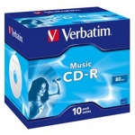 VERBATIM CD-R(10-pack)AudioLiveit!/Color/Jewel/80m, 43365
