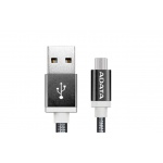 ADATA Micro USB kabel pletený 1m černý, AMUCAL-100CMK-CBK
