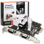 AXAGON PCEA-S2, PCIe adaptér - 2x sériový port (RS232), vč. LP, PCEA-S2