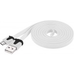 PremiumCord Kabel microUSB 2.0, A-B, plochý, bílý, ku2m2fp1