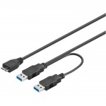 PremiumCord USB 3.0 napájecí Y kabel A/Male + A/Male -- Micro B/Mmale, 30cm, ku3y01