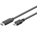 PremiumCord USB-C/male - USB 2.0 Micro-B/Male, černý, 1m, ku31cb1bk