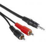 PremiumCord Kabel Jack 3.5mm-2xCINCH M/M 3m, kjackcin3