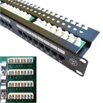 DATACOM Patch panel 24x RJ-45,Cat5e UTP, 19" s vyvázáním, horní zářez, 3033