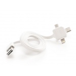 PowerCube USBcable USB-C CABLE, White, multi-vidlice (MicroUSB, Apple Lithning, USB-C), kabel 1,5m, 426510