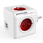 Zásuvka PowerCube ORIGINAL USB, Red, 4 rozbočka, 2x USB, 423655