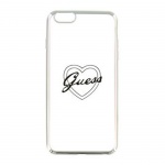 Guess Signature TPU Pouzdro Heart Silver pro iPhone 6/6S Plus, 3700740372760