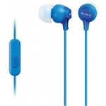 SONY sluchátka MDR-EX15AP, handsfree, modré, MDREX15APLI.CE7