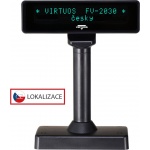 VIRTUOS VFD zák.displej FV-2030B 2x20, 9mm,Serial, černý, EJG1005